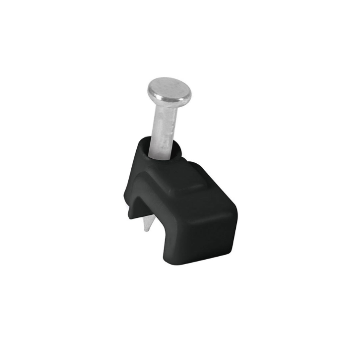 GRAPA PARA CABLE PLANO 3 x 6 mm, negra, bolsa 20 pzas