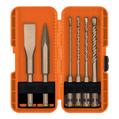 Juego de 6 brocas y cinceles SDS plus en estuche, Truper
