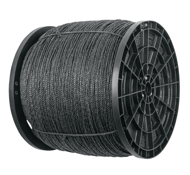 Kilo de cuerda negra de polipropileno 13 mm, carrete 30kg