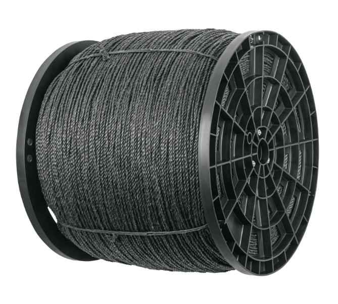 Kilo de cuerda negra de polipropileno 16 mm, carrete 30kg