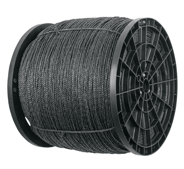 Kilo de cuerda negra de polipropileno 19 mm, carrete 30kg