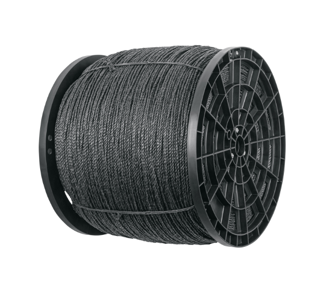 Kilo de cuerda negra de polipropileno 4 mm, carrete 20kg
