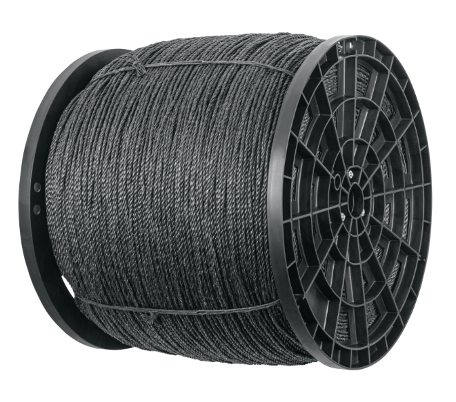 Kilo de cuerda negra de polipropileno 6 mm, carrete 20kg