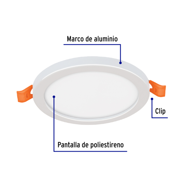 Luminario de LED para empotrar 6 W, ajustable, luz de día
