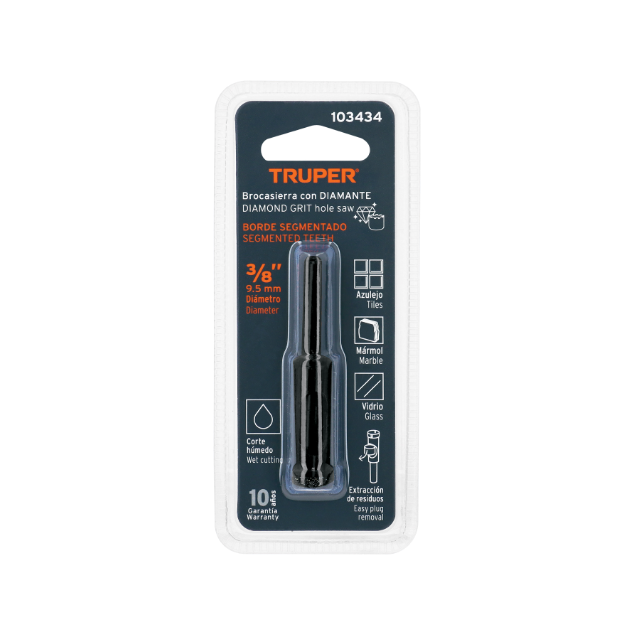 Broca diamantada 10mm (3/8'), TRUPER