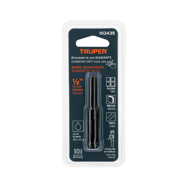 Broca diamantada 12mm (1/2'), TRUPER