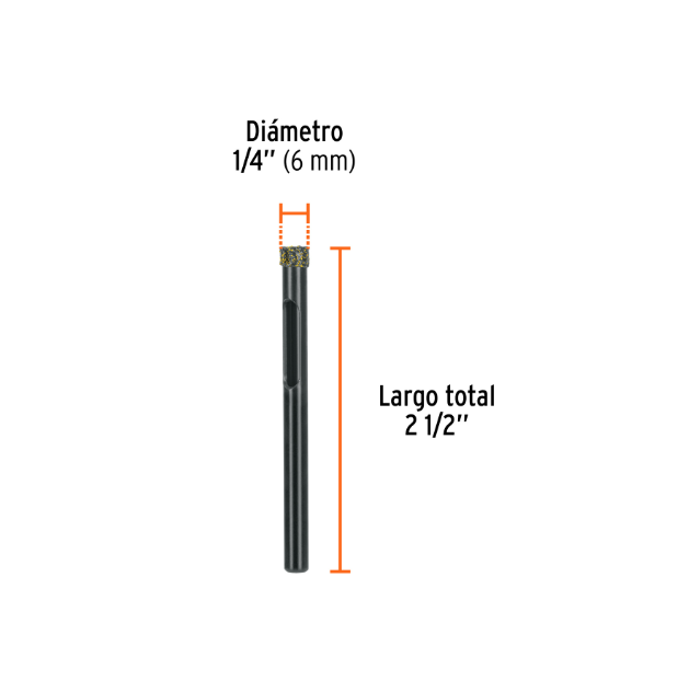 Broca diamantada 6mm (1/4'), TRUPER