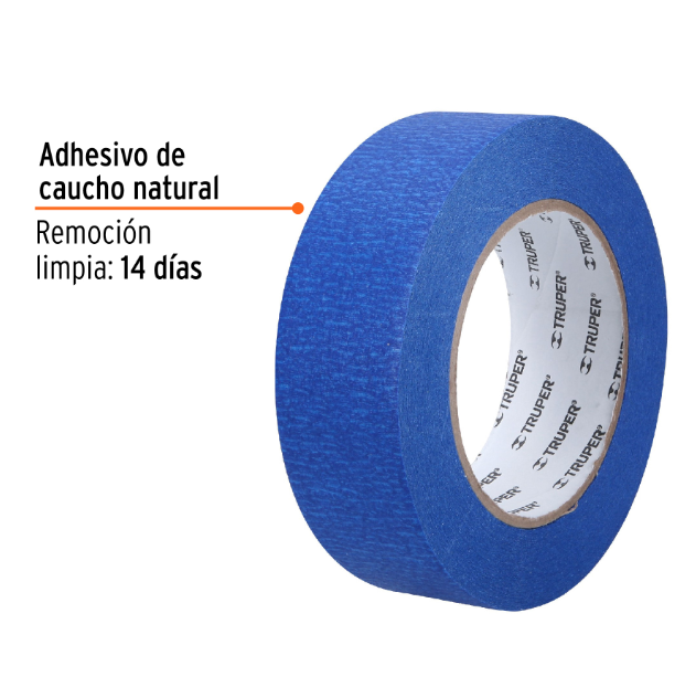 Cinta Masking tape azul de 1-1/2" x 50 m para pintor, Truper
