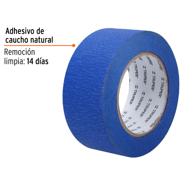 Cinta Masking tape azul de 2" x 50 m para pintor ,Truper
