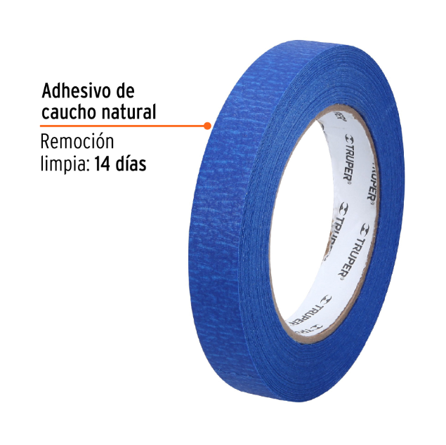 Cinta Masking tape azul de 3/4" x 50 m para pintor, Truper