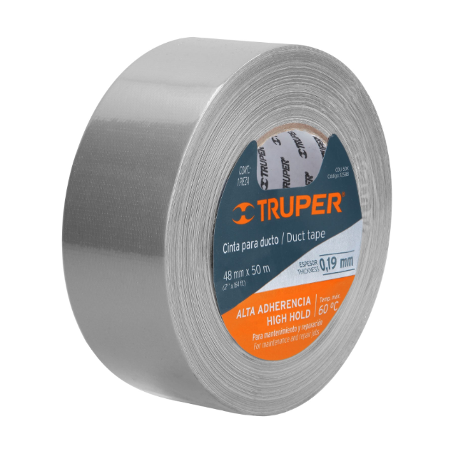 Cinta para ducto 50 m x 48 mm, espesor 0.19mm,Truper