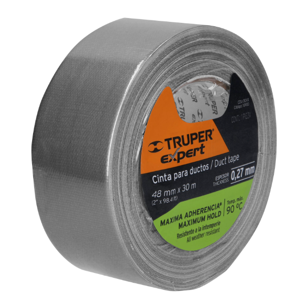 Cinta para ducto, 30 m x 48 mm, espesor 0.27 mm, Expert