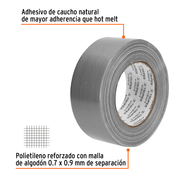 Cinta para ducto, 30 m x 48 mm, espesor 0.27 mm, Expert