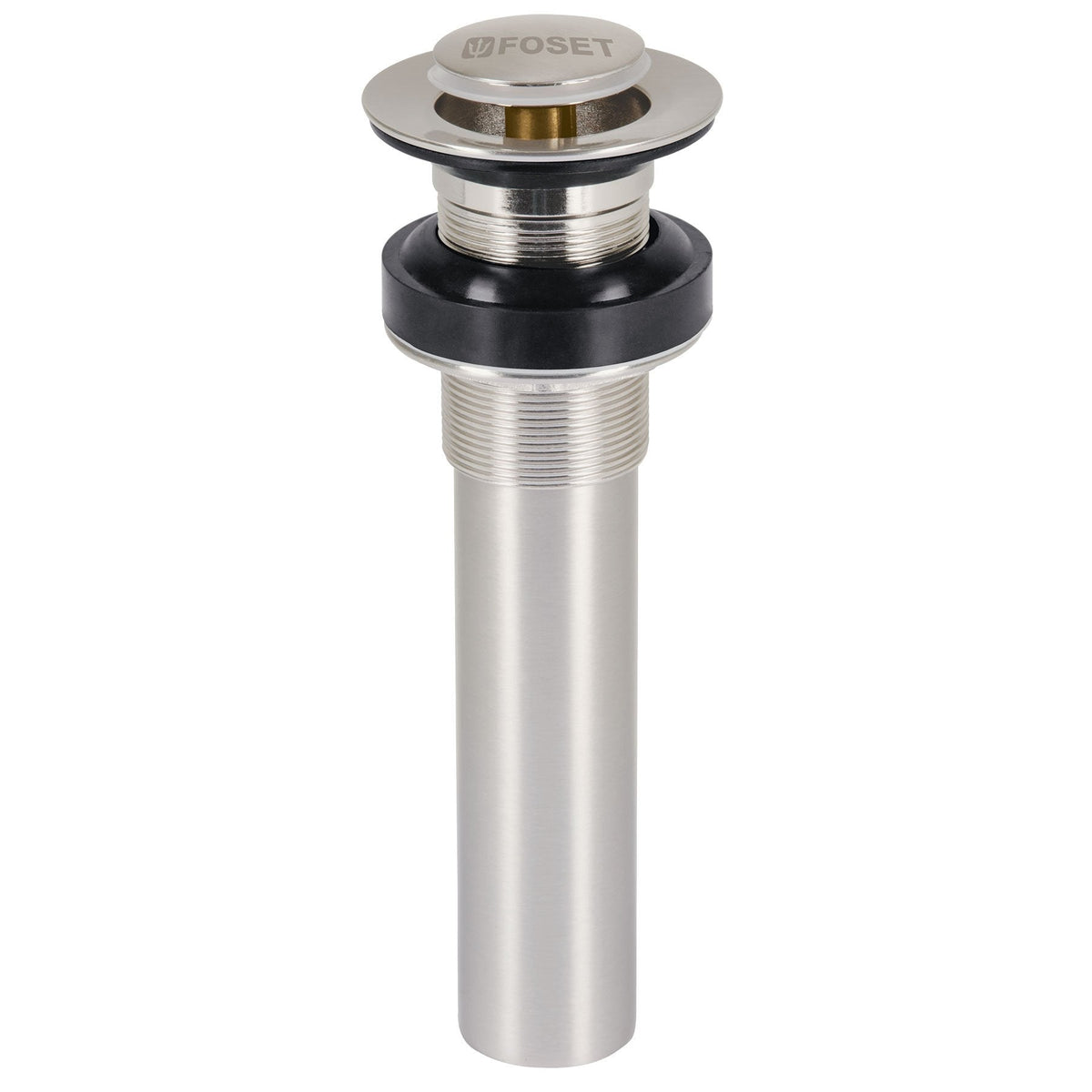 Contra p/lavabo sin rebosadero, sistema push, satín, 1-1/4"