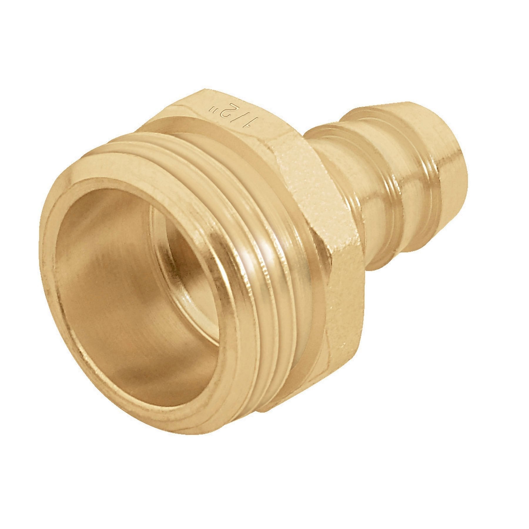 Conector sencillo 1/2", macho, de latón maquinado
