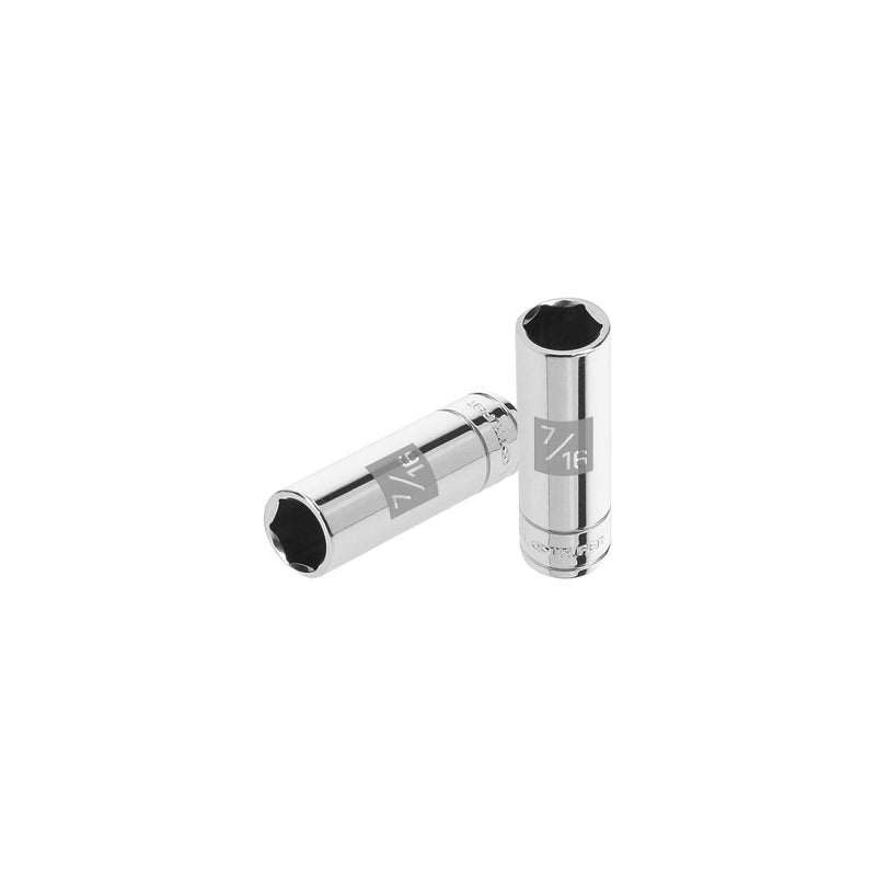 Dado de 6 puntas, largo, cuadro 1/4" de 7/16"