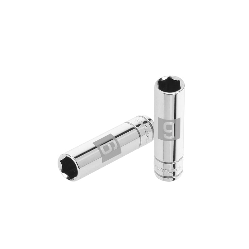 Dado de 6 puntas, largo, cuadro 1/4" de 9mm