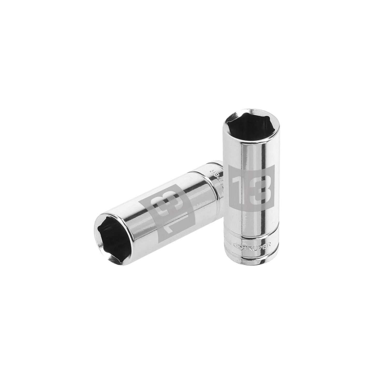 Dado de 6 puntas, largo, cuadro 1/4" de 13mm