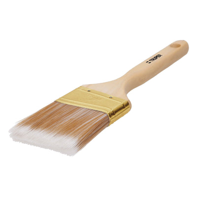 Brocha cerdas sintéticas, mango madera,corte angular, 3"
