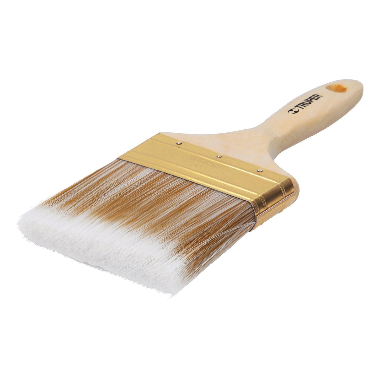 Brocha cerdas sintéticas,mango de madera, corte recto, 4"