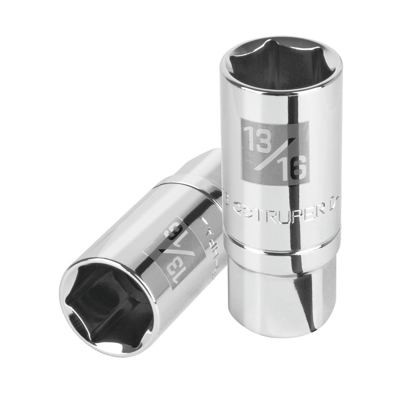 Dado de 6 puntas largas de 13/16" para bujías, cuadro 1/2"