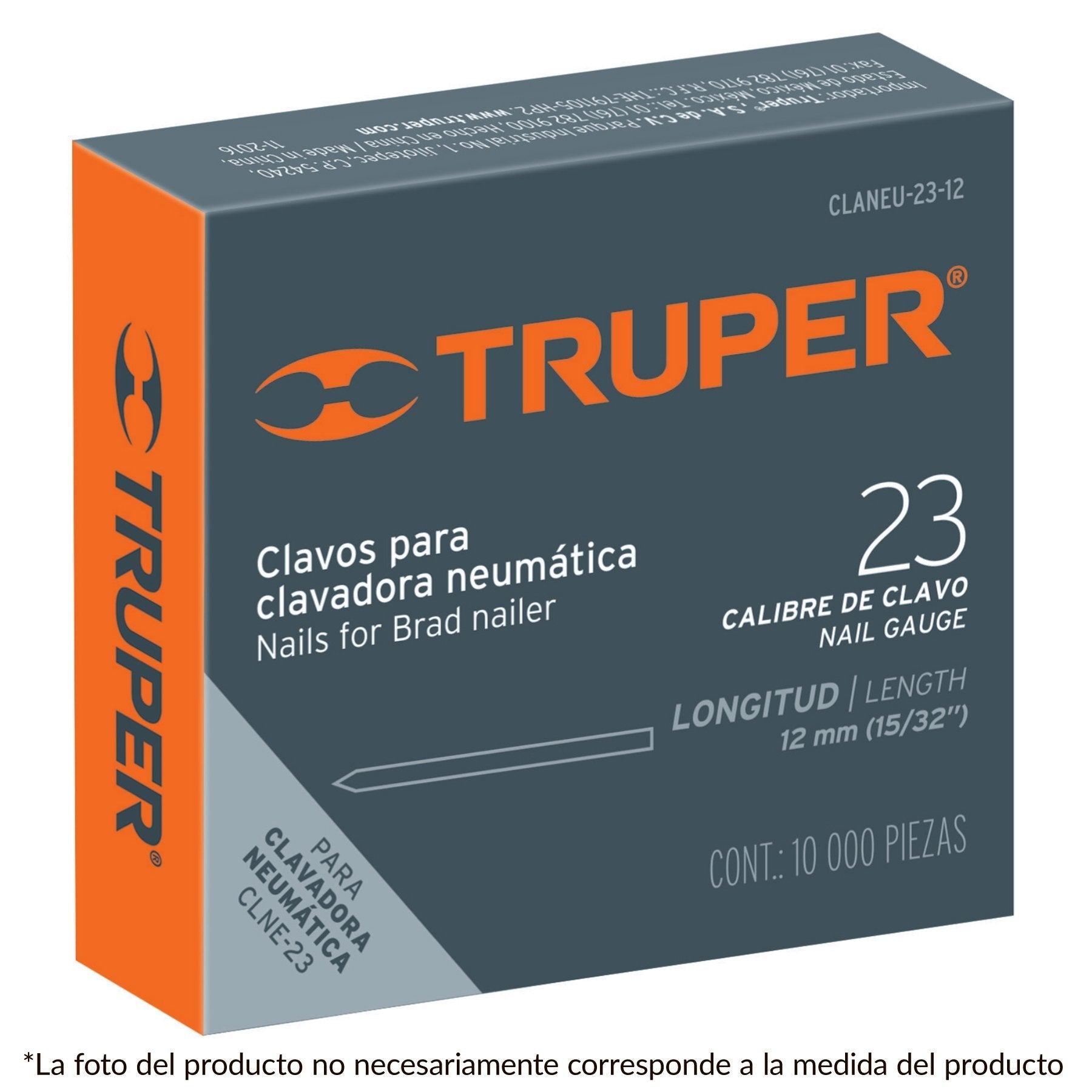 Clavos para clavadora neumática CLNE-23, 19mm, 10000 pzas