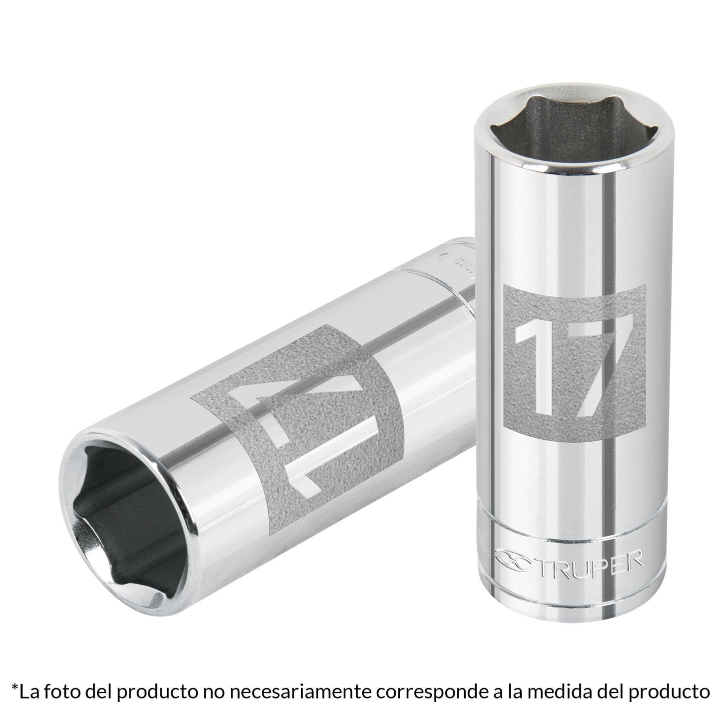 Dado de 6 puntas, largo, cuadro 3/8" de 13mm
