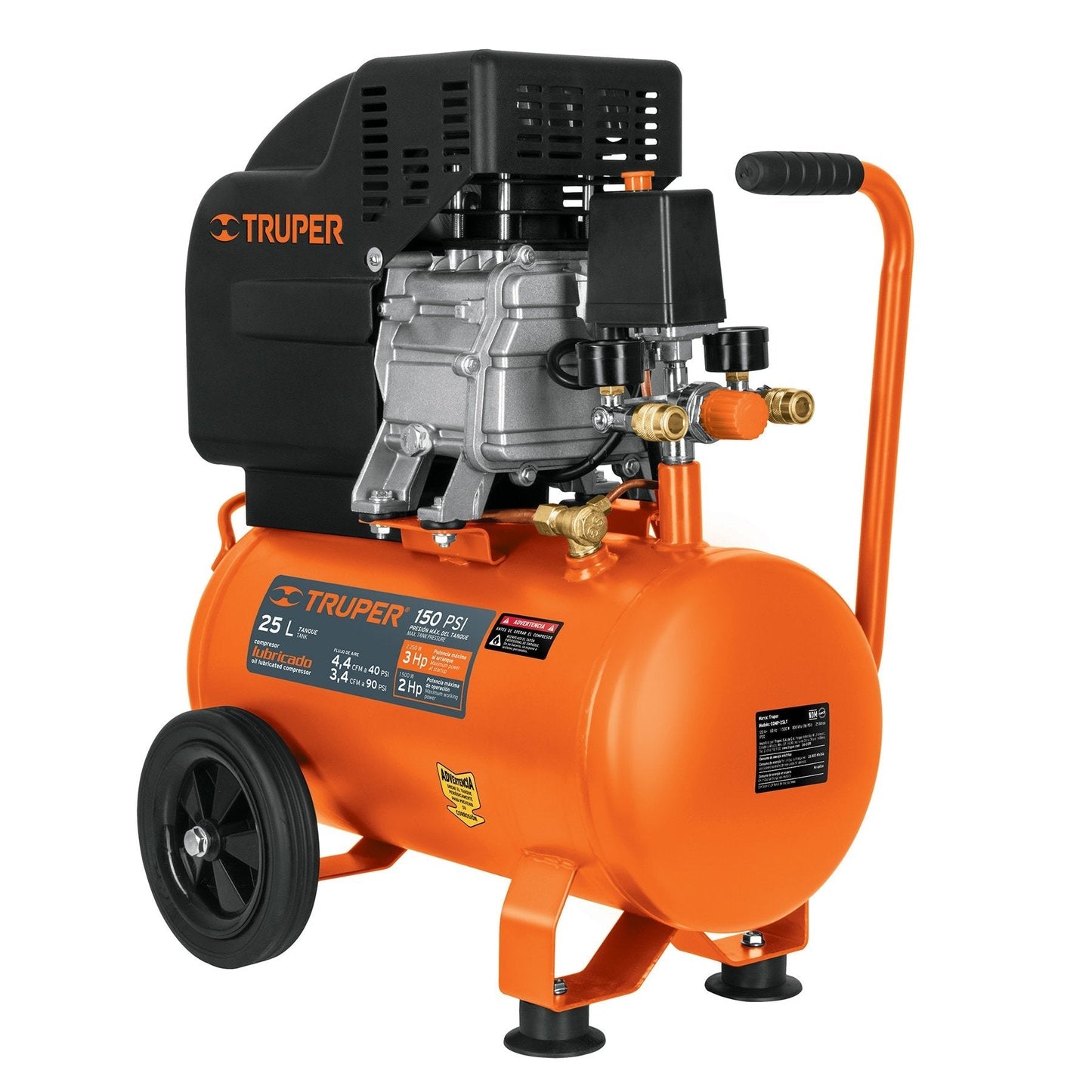 Compresor horizontal, 25 L, 3-1/2" HP (potencia máx), 120 V