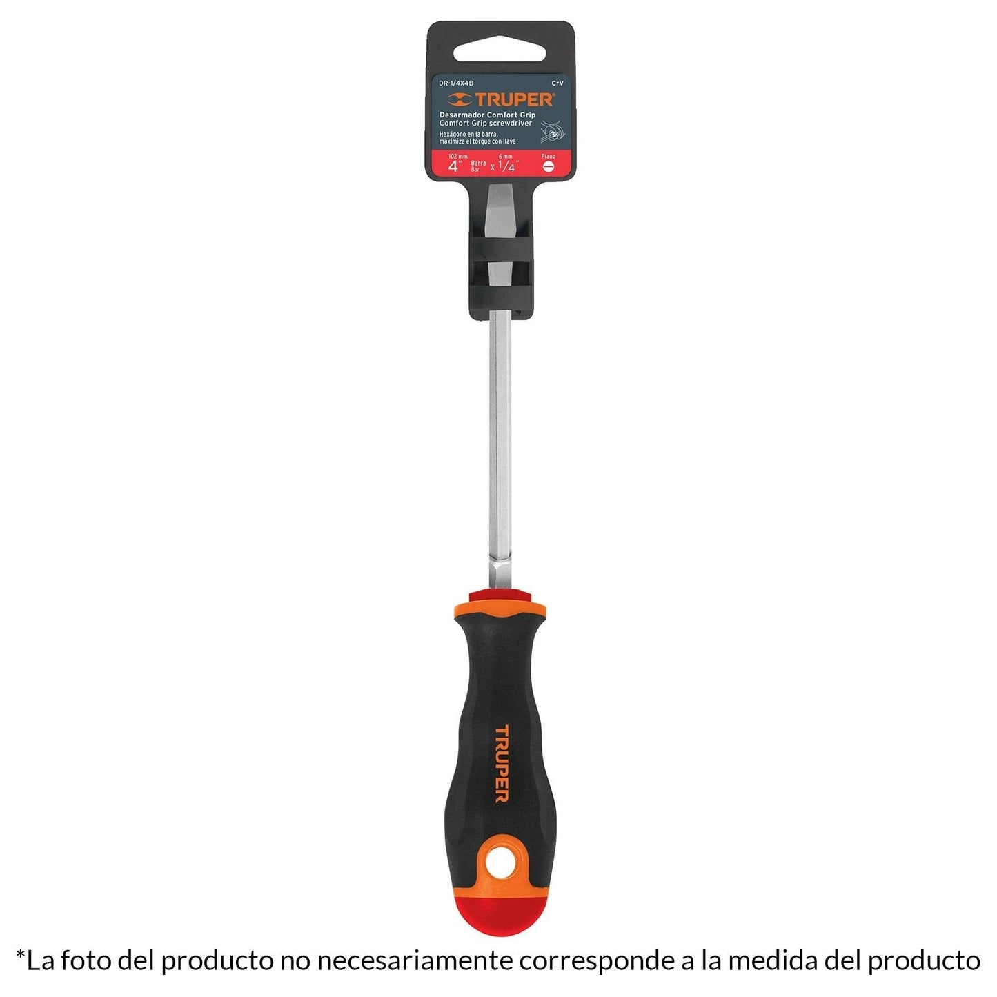 Desarmador plano 1/4x4x1-1/2" mango comfort grip
