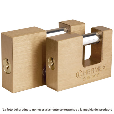 Candado antipalanca, 60mm, cuerpo de latón, Hermex Basic