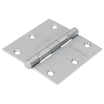 Bisagra cuadrada 3-1/2", acero inoxidable, plana