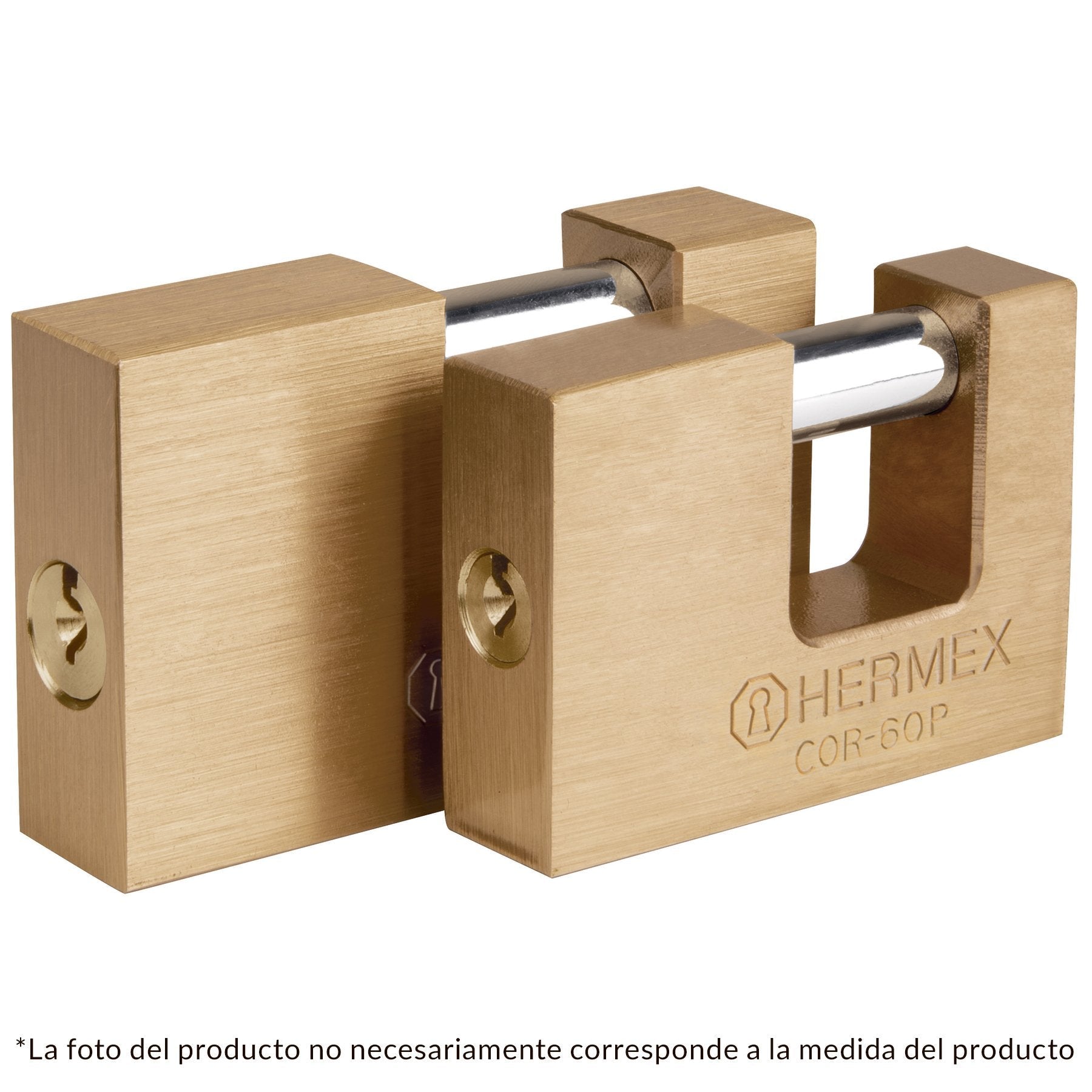 Candado antipalanca, 75mm, cuerpo de latón, Hermex Basic