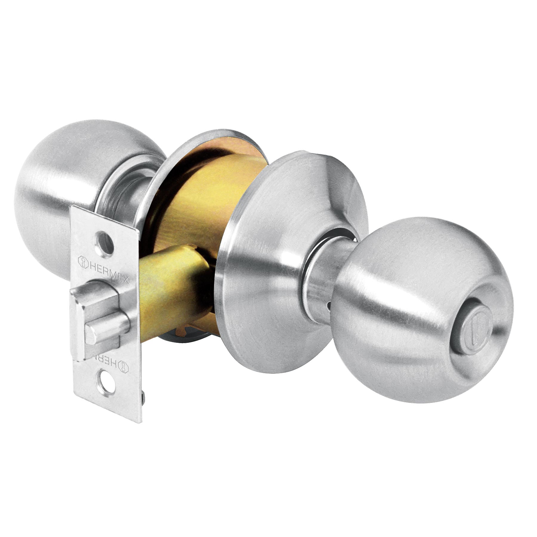Cerradura pomo, CM, baño, cilíndrica, Hermex Basic