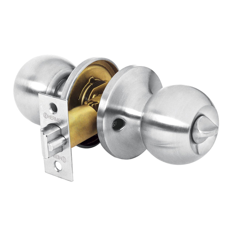 Cerradura pomo, CM, baño, tubular, Hermex Basic