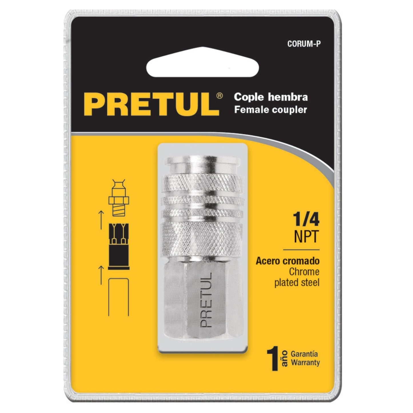 Cople rápido, cuerda 1/4 NPT, Pretul sustituye 27028