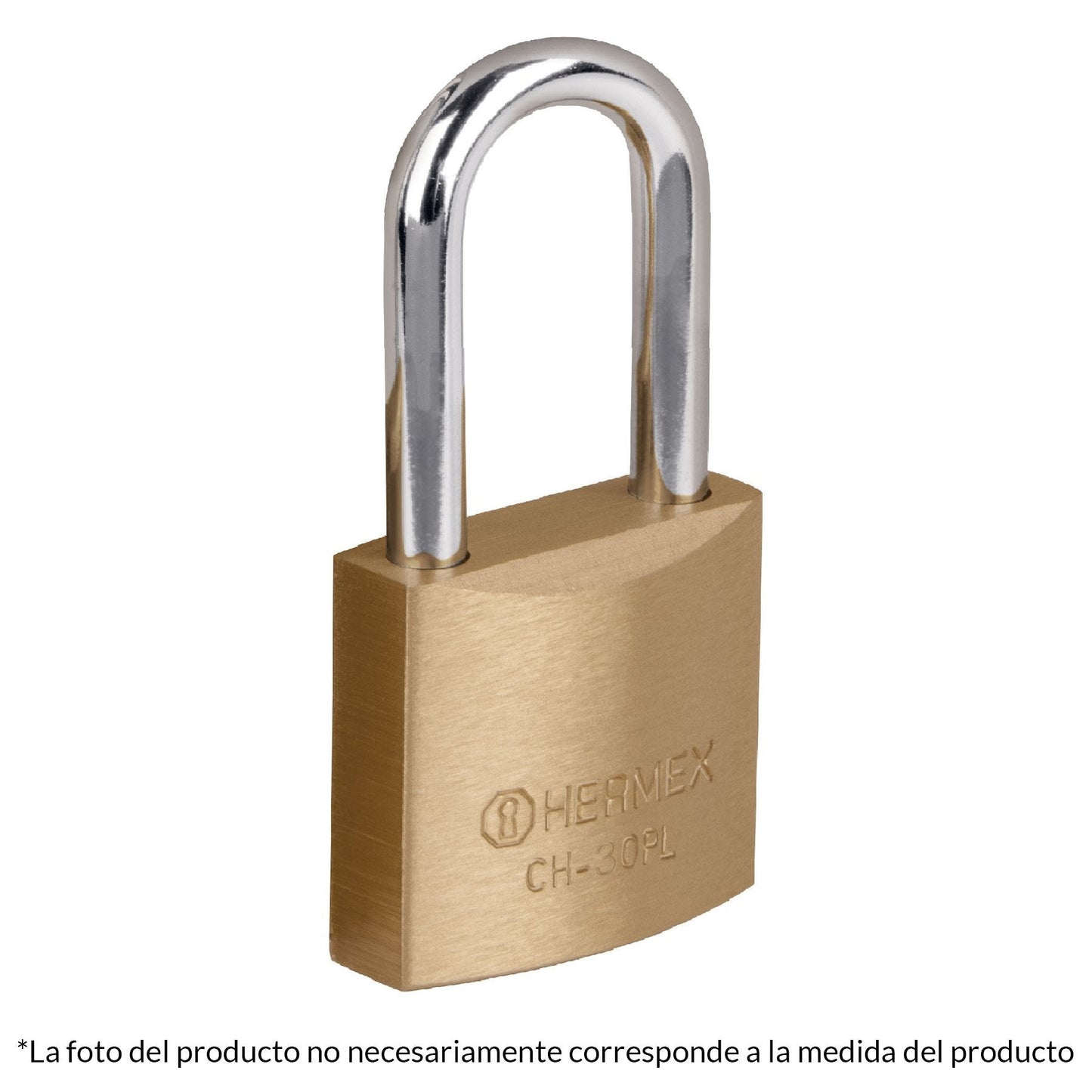 Candado de hierro, 30mm, gancho largo, blister,Hermex Basic