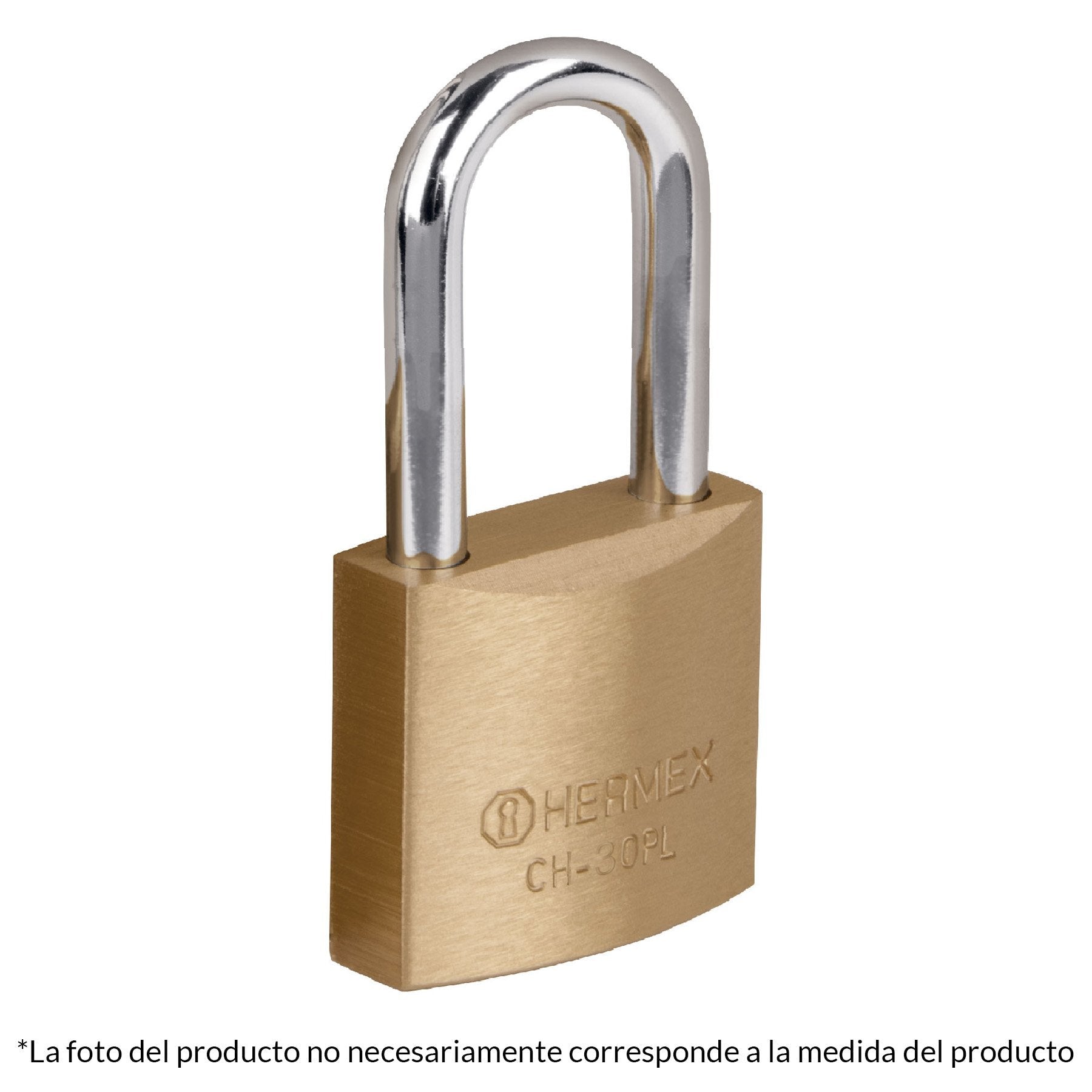 Candado de hierro, 30mm, gancho largo, blister,Hermex Basic