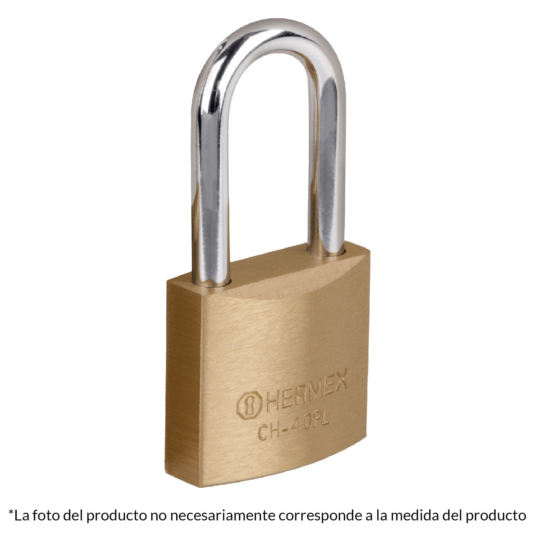 Candado de hierro, 40mm, gancho largo, blister,Hermex Basic