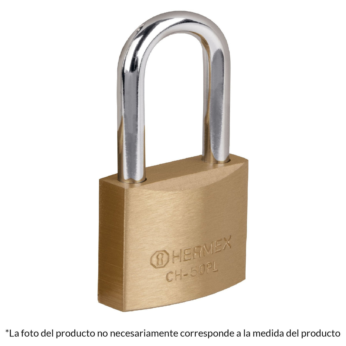 Candado de hierro, 50mm, gancho largo, blister,Hermex Basic