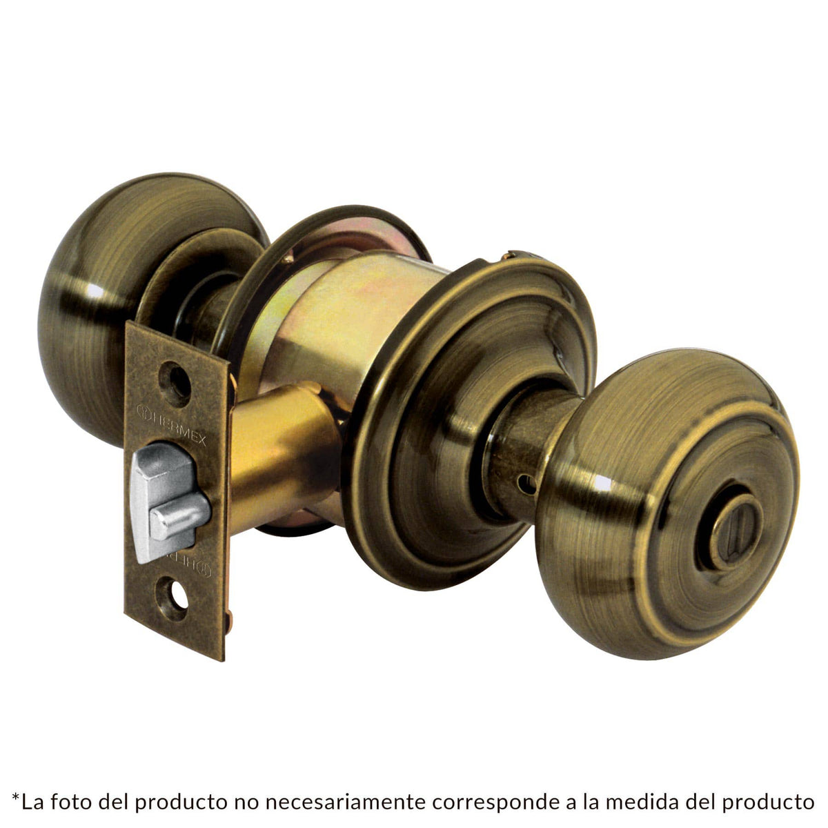 Cerradura pomo, latón antiguo, oval, baño