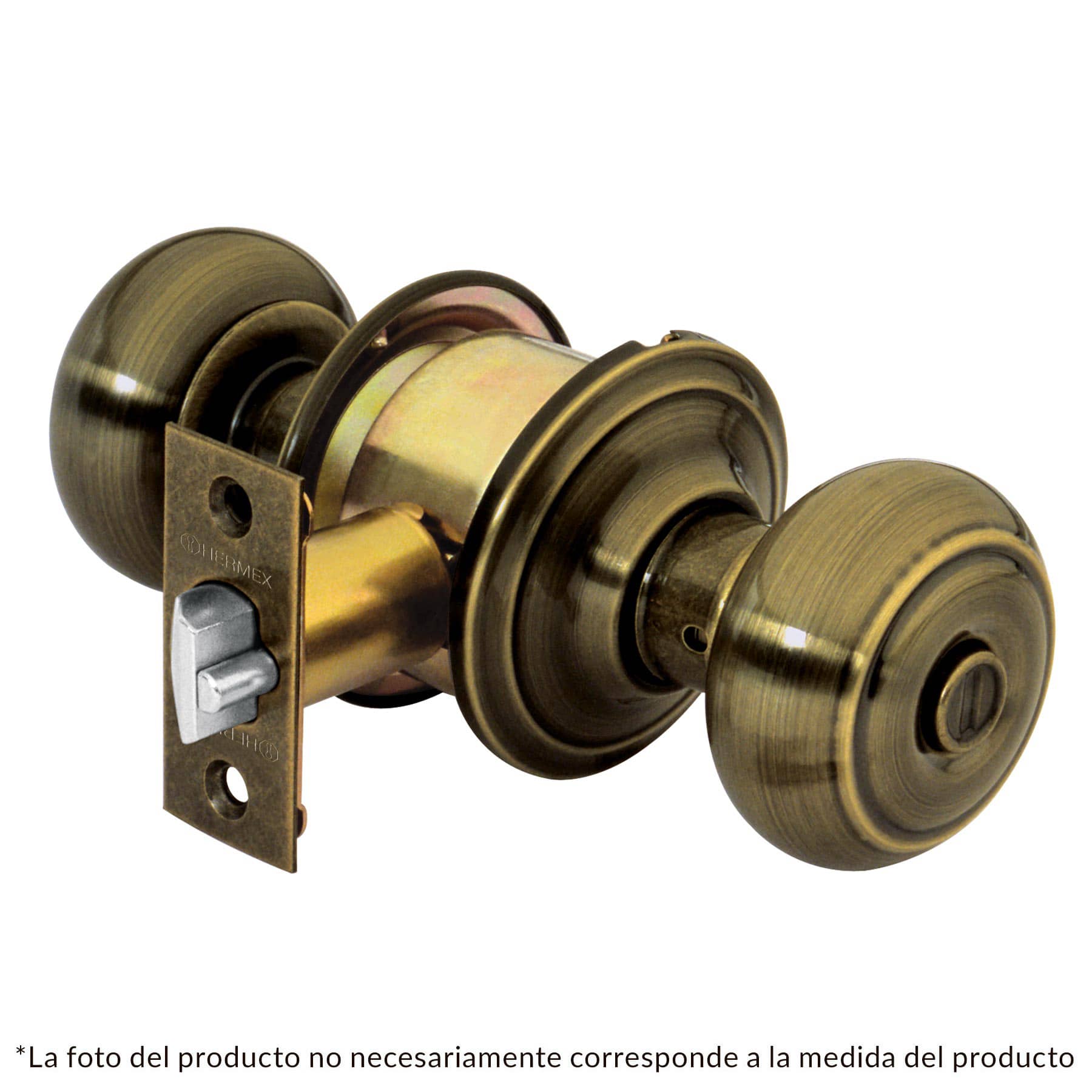 Cerradura pomo, latón antiguo, oval, recámara