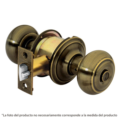 Cerradura pomo, latón antiguo, oval, recámara
