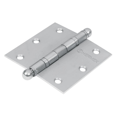 Bisagra cuadrada 3-1/2", acero inoxidable, redonda