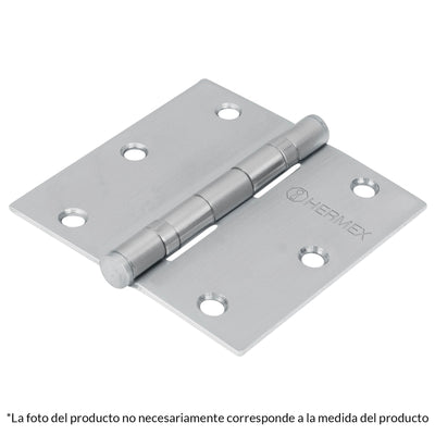 Bisagra cuadrada 4", acero inoxidable, plana