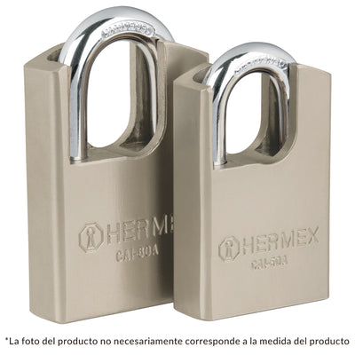 Candado de acero, máxima seguridad, 60mm, llave anti-ganzúa