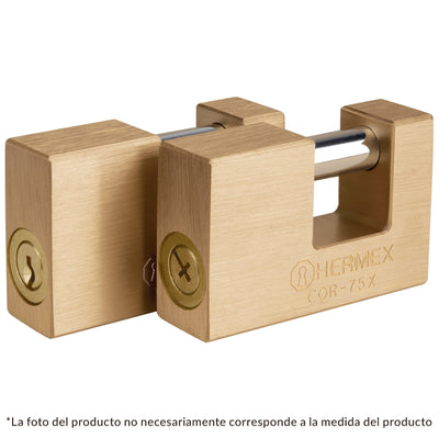 Candado antipalanca, 75mm, cuerpo de latón, llave puntos