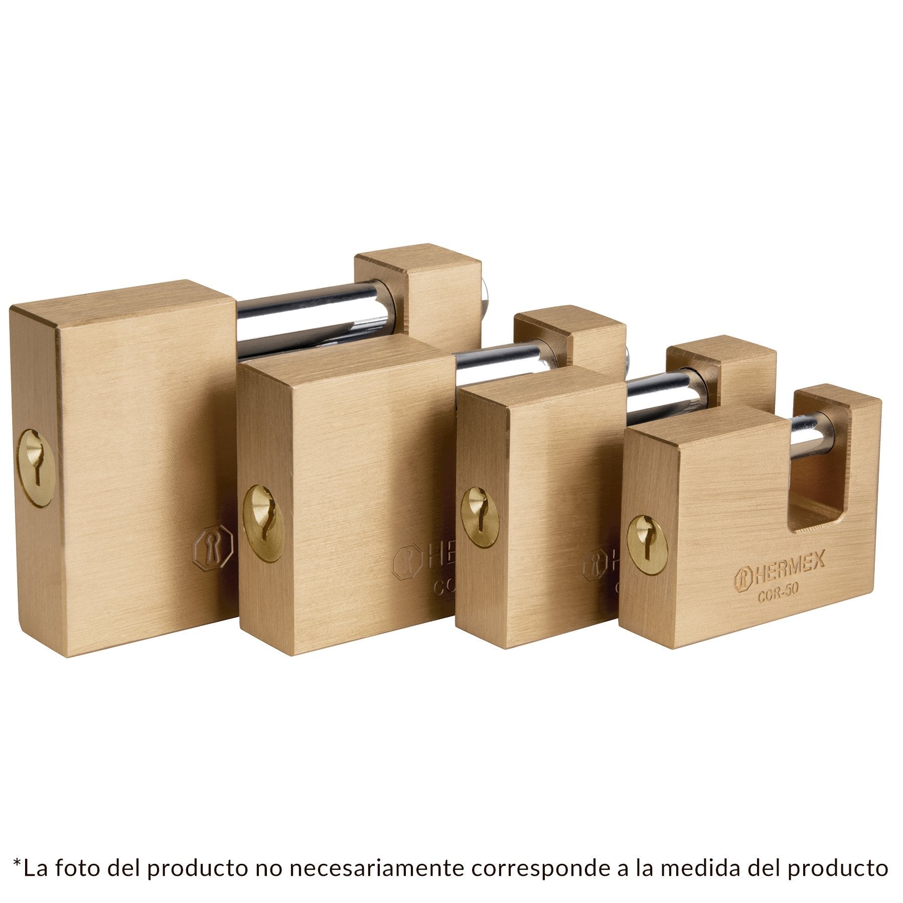 Candado antipalanca, 50mm, cuerpo de latón llave tradicional
