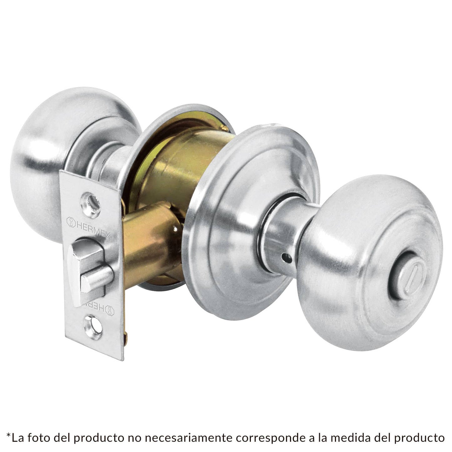 Cerradura pomo, cromo mate, oval, entrada