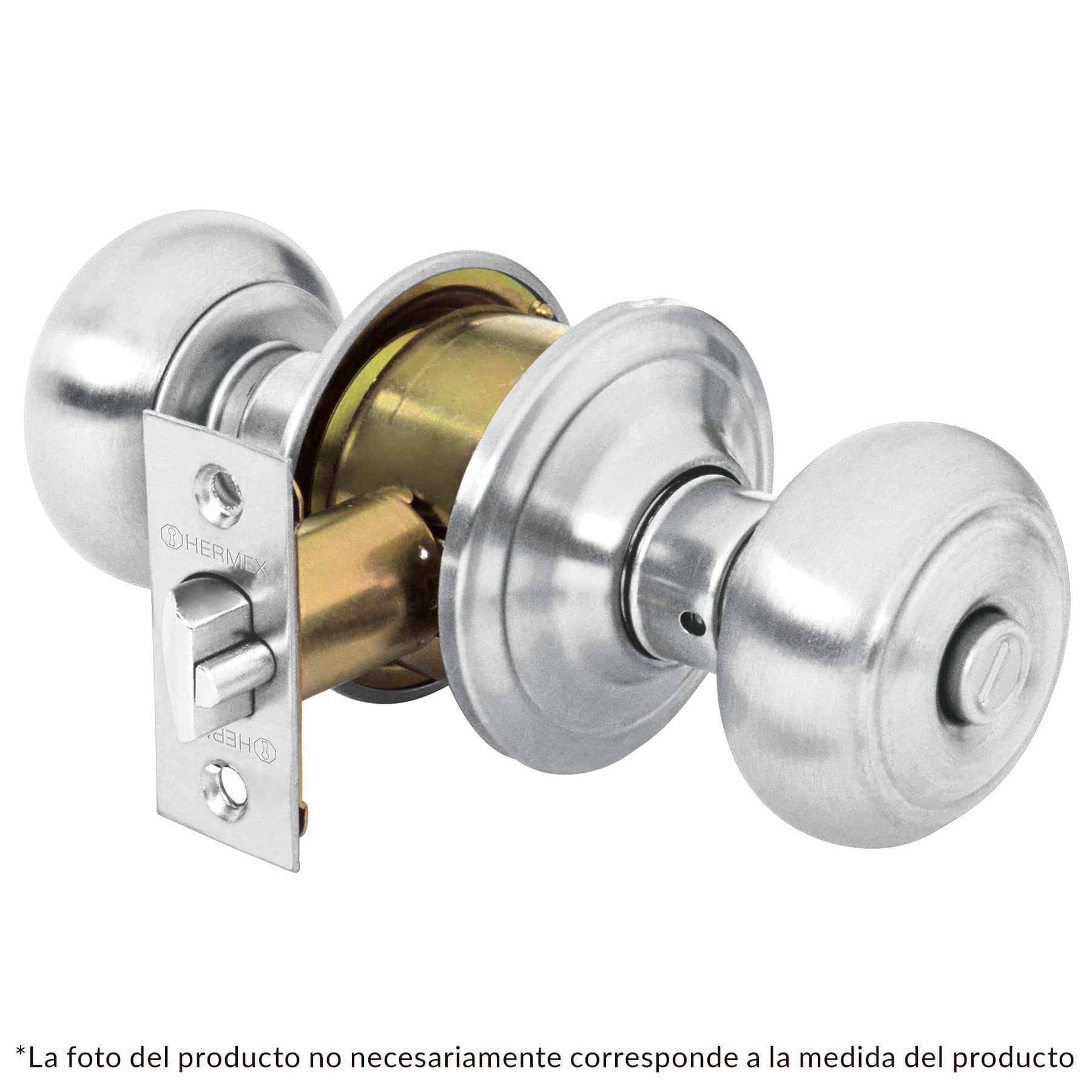 Cerradura pomo, cromo mate, oval, entrada