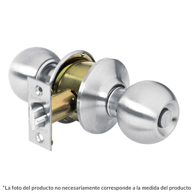 Cerradura pomo, cromo mate, esfera, entrada